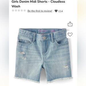 Girls Midi Mi-Long Denim Shorts